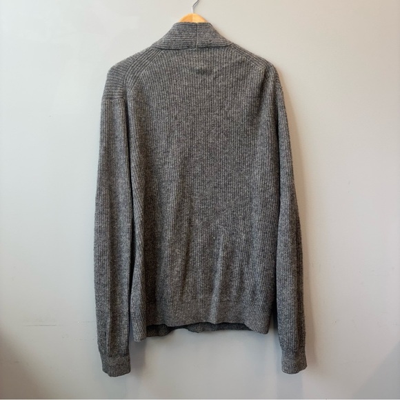 Express XL Cardigan Sweater Shawl Collar Gray Button-Up Wool Blend Pockets - Picture 2 of 12